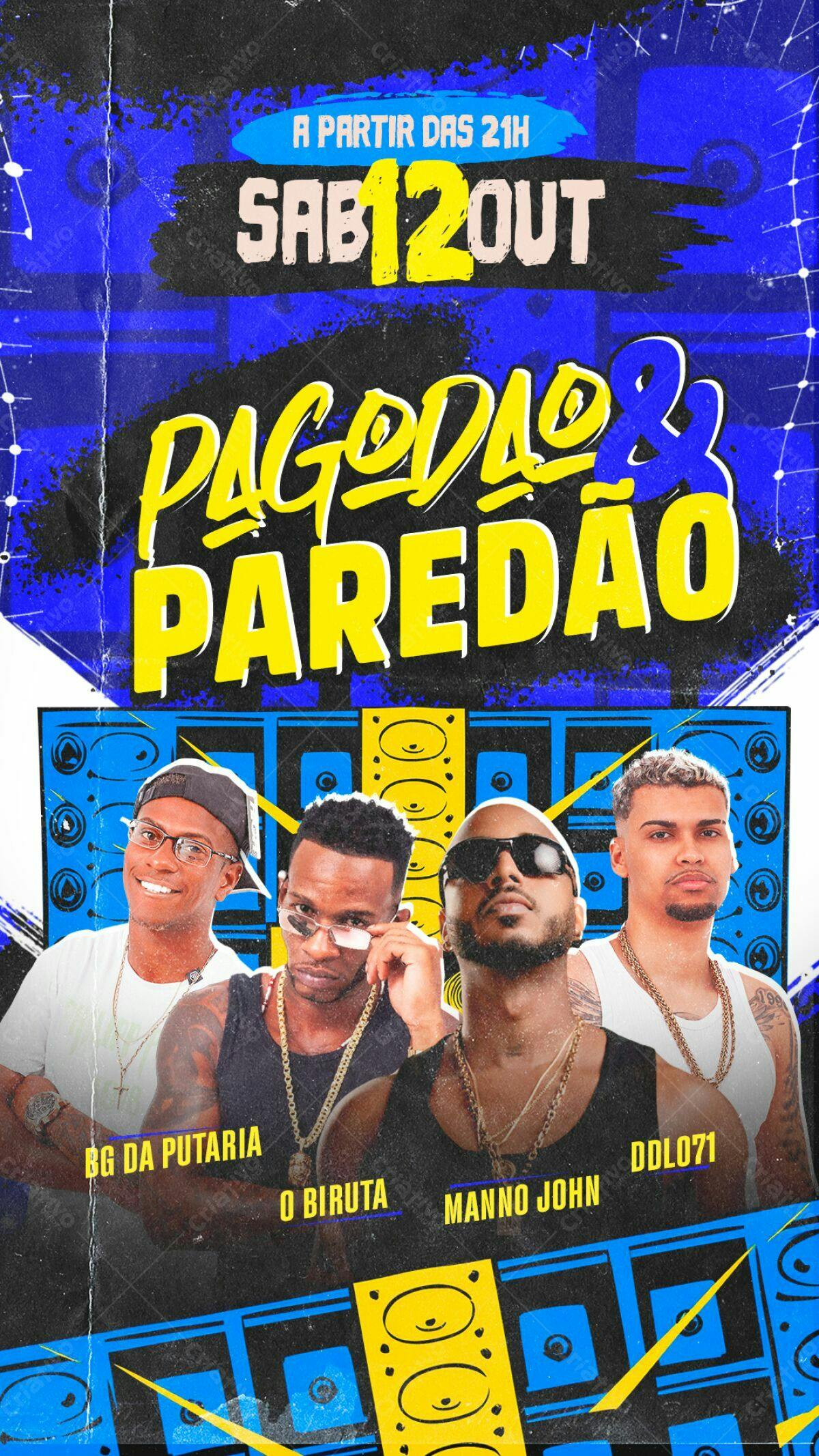 Flyer Pagode e Paredão PSD Editável