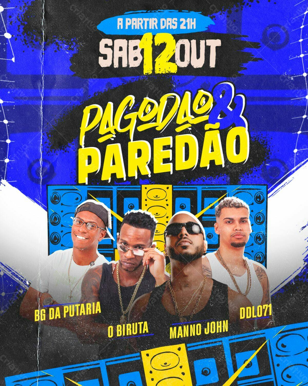 Flyer Pagode e Paredão PSD Editável