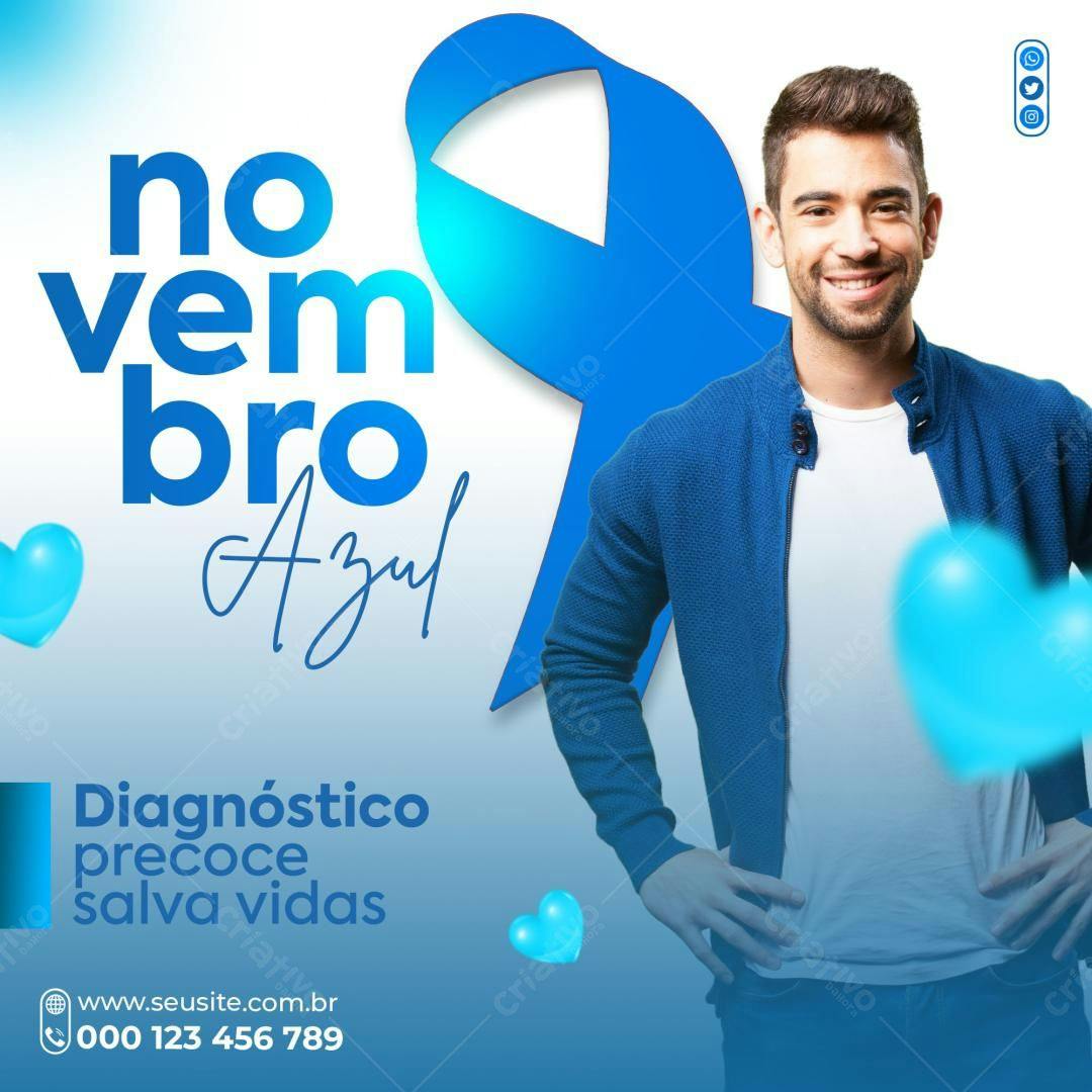 Post para Novembro Azul PSD Editável