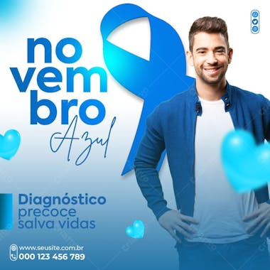 Postagem de mídia social de novembro azul