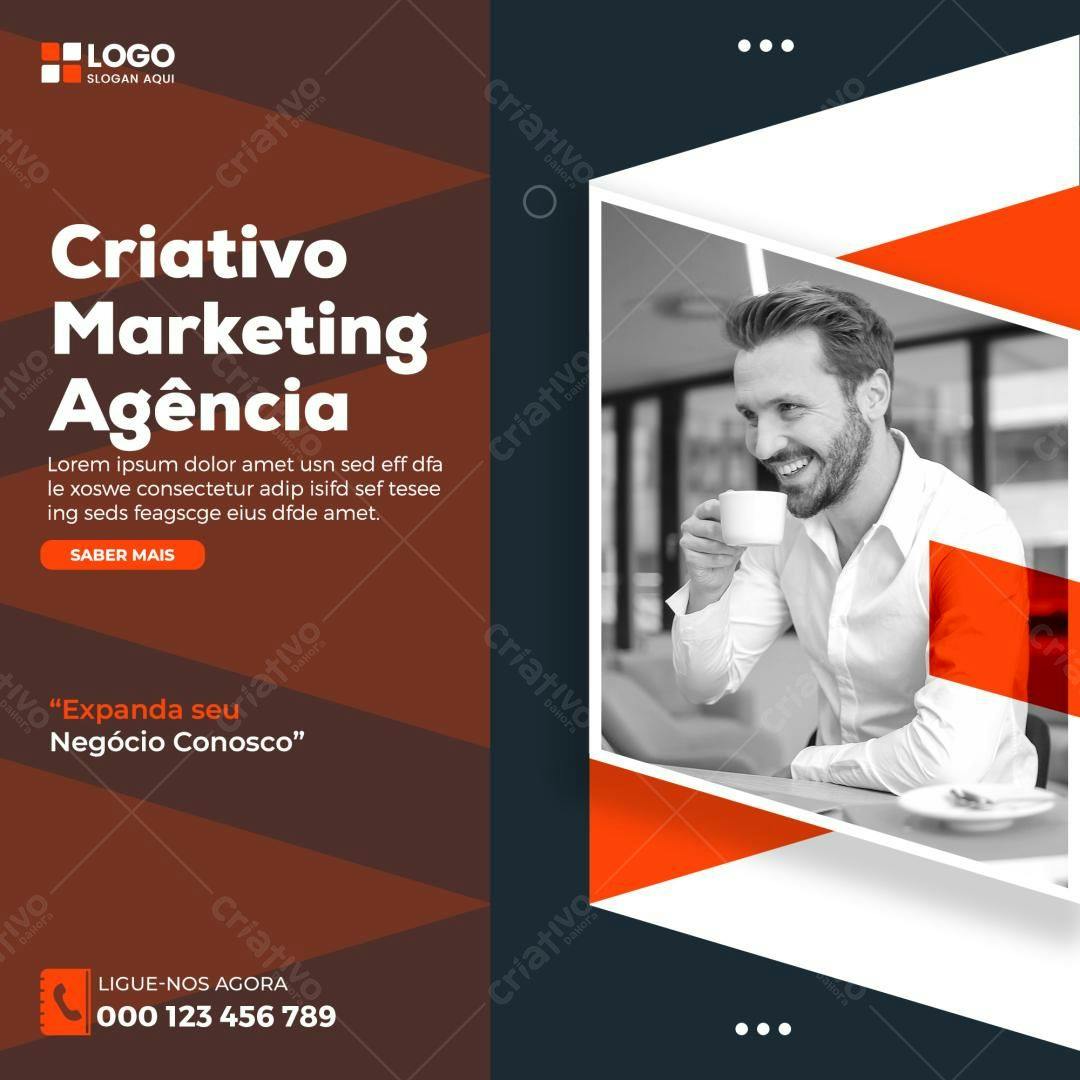 Post para Mídias Sociais Agência de Marketing PSD Editável