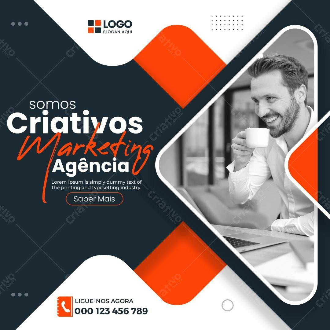 Post para Mídias Sociais Agência de Marketing PSD Editável