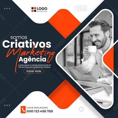 Mídia social corporativa de agência de marketing digital