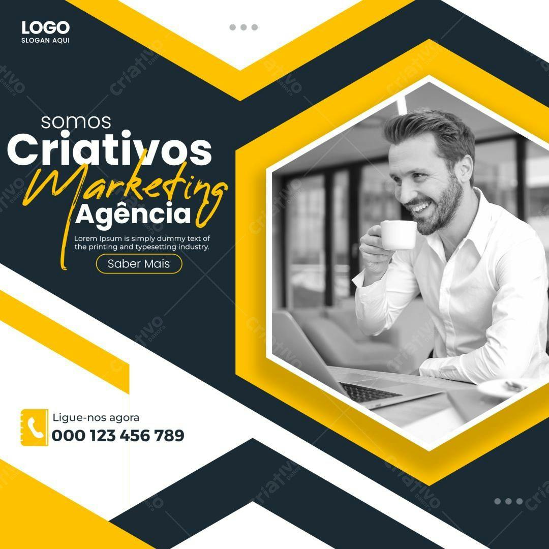 Post para Redes Sociais Agência de Marketing PSD Editável