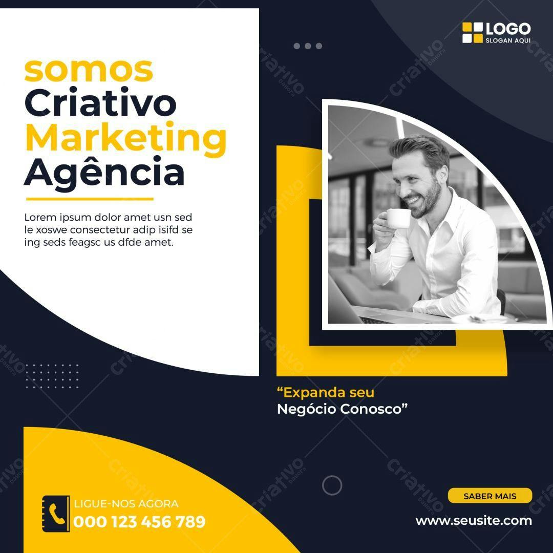 Postagem Mídia Social para Agência de Marketing PSD Editável