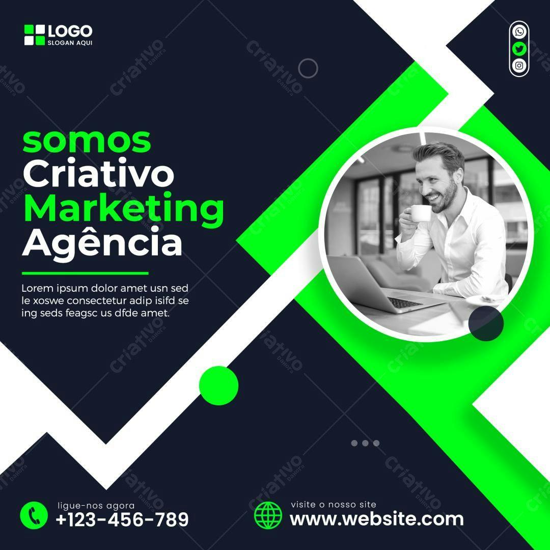 Postagem Mídia Social para Agência de Marketing PSD Editável