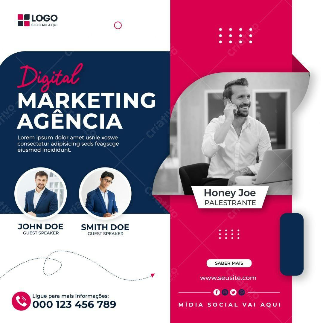 Flyer para Agência de Marketing Digital PSD Editável