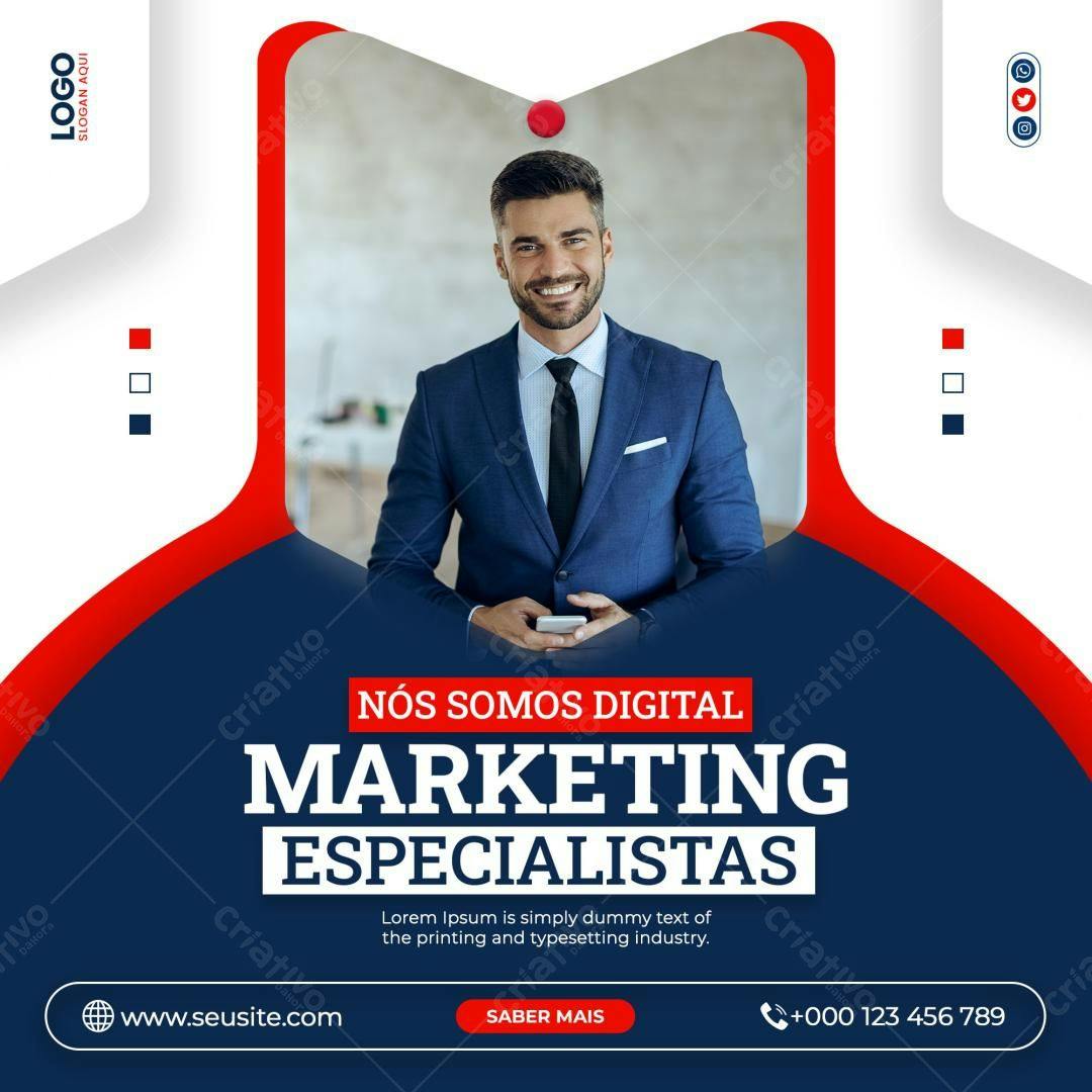 Postagem Mídia Social para Marketing Digital PSD Editável