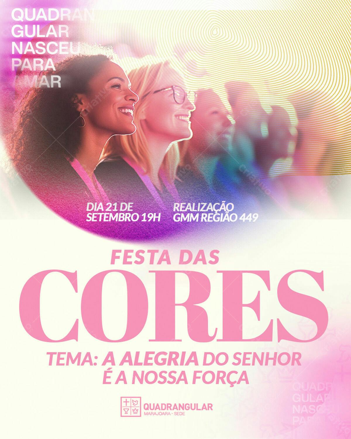 Flyer para Festa das Cores PSD Editável