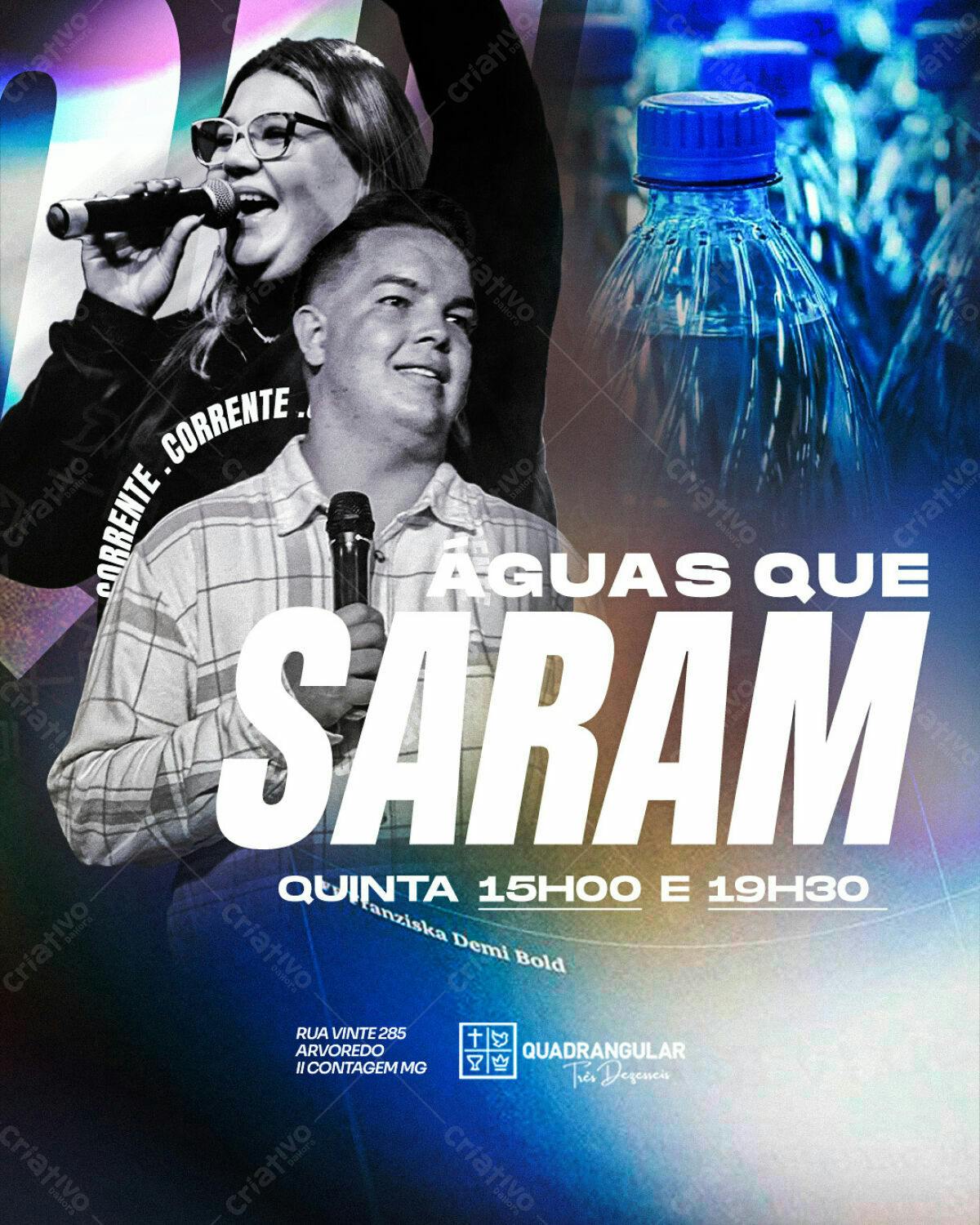 Flyer para Evento Religioso Águas que Saram PSD Editável