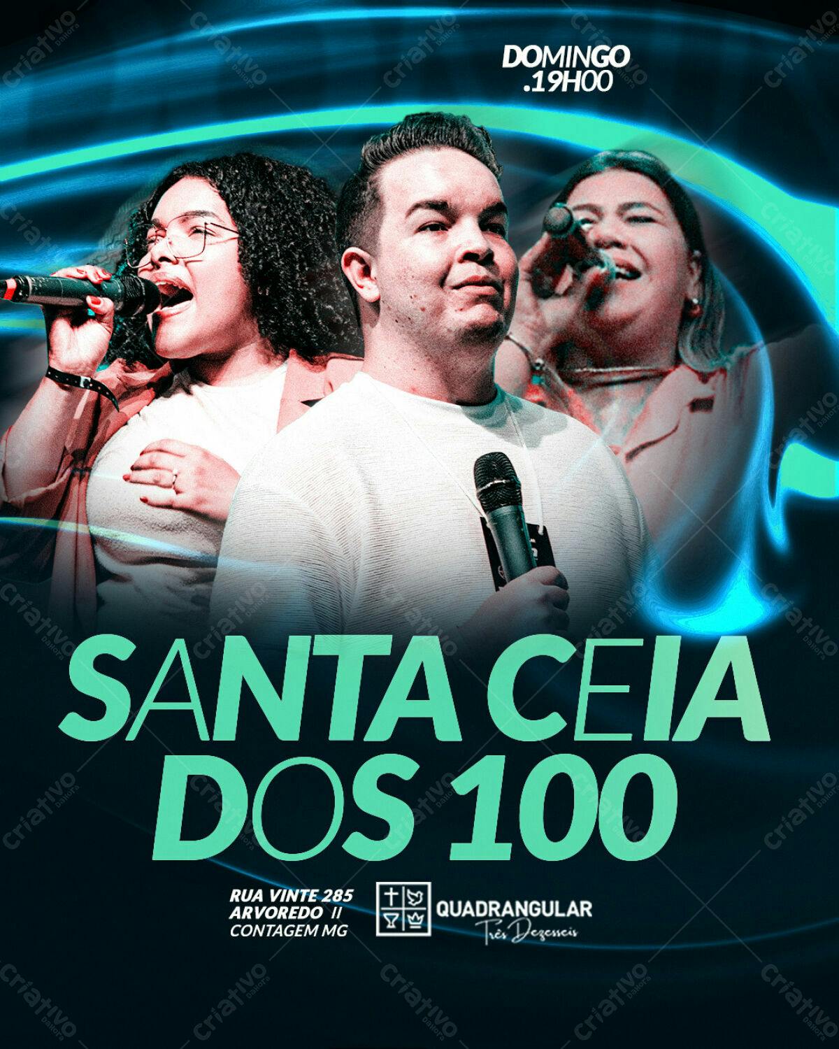Flyer para Santa Ceia dos 100 PSD Editável