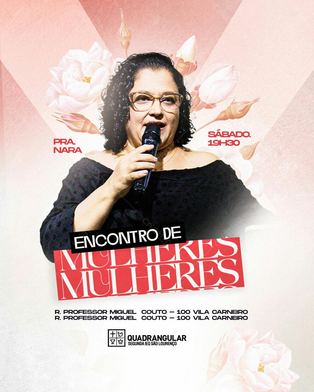 Flyer Encontro de Mulheres PSD Editável