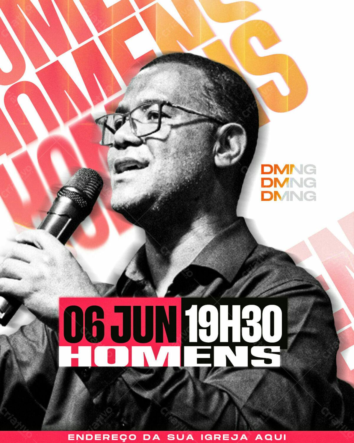 Flyer para Evento de Homens PSD Editável