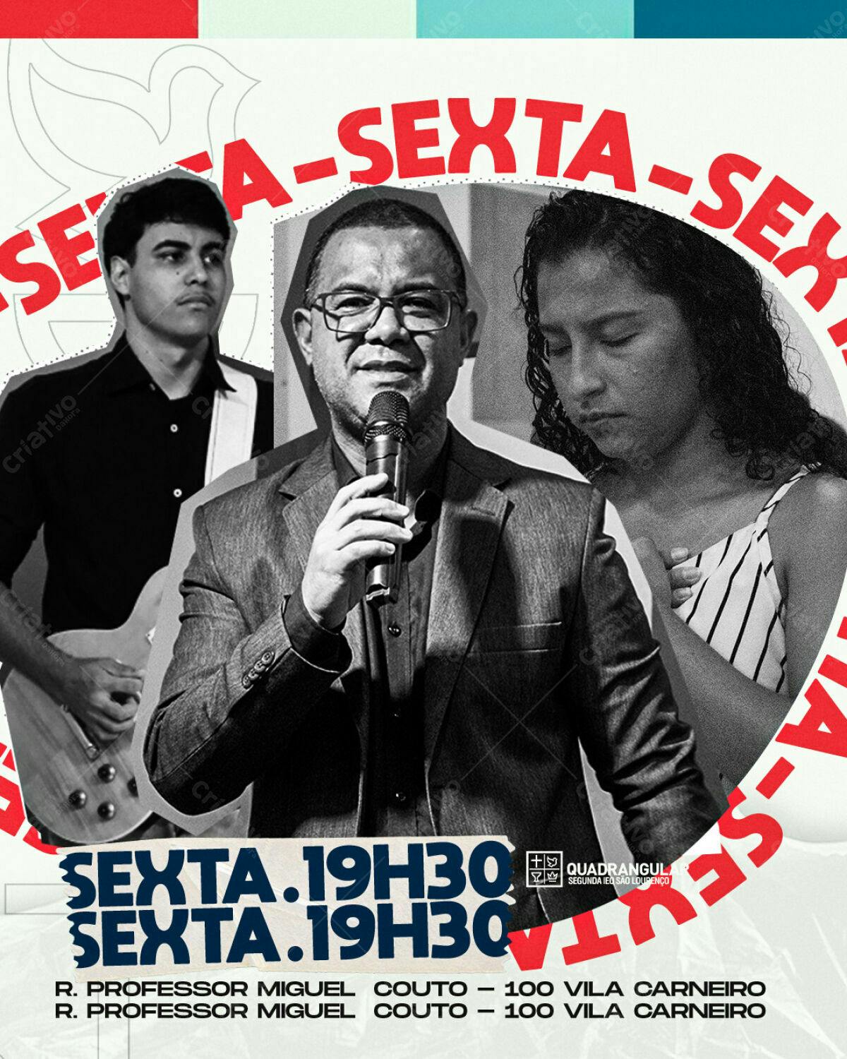 Flyer Evento Gospel Sexta-feira PSD Editável