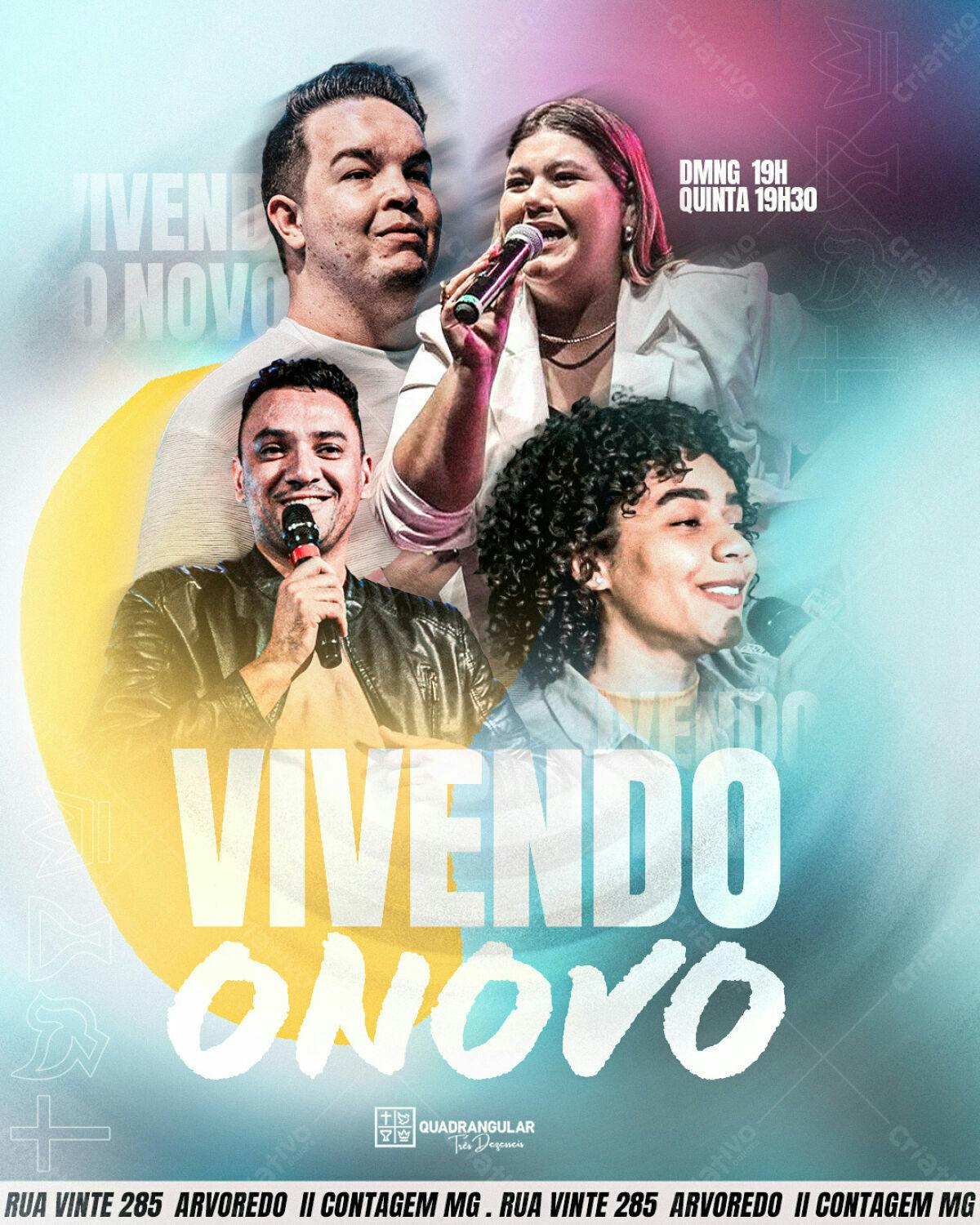 Flyer Evento Cristão Vivendo o Novo PSD Editável