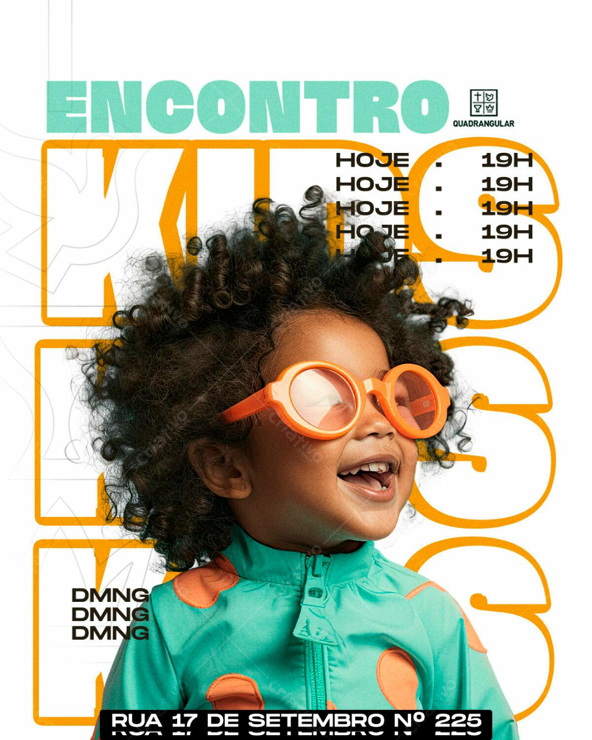 Flyer Encontro Kids PSD Editável