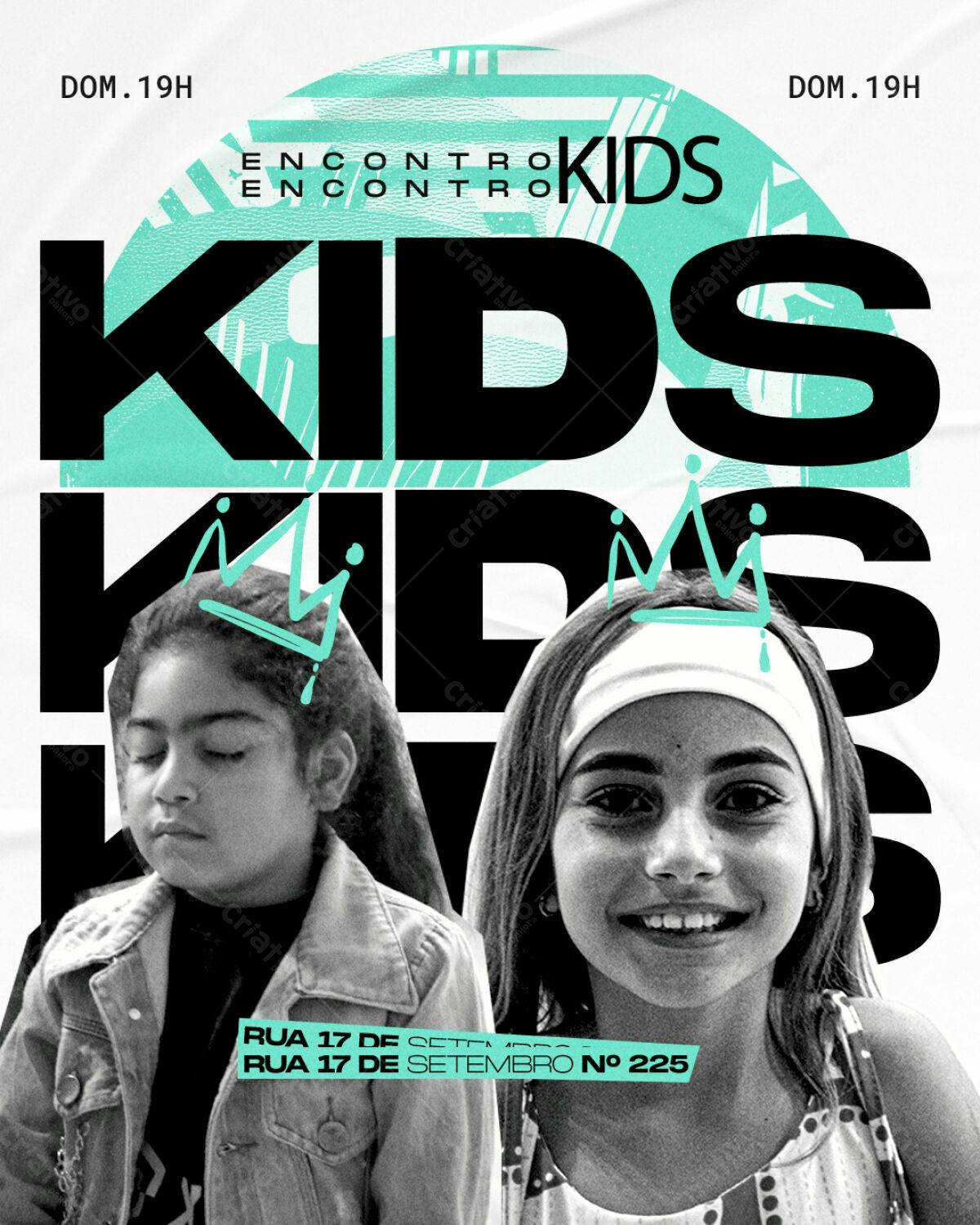 Flyer Encontro Kids PSD Editável