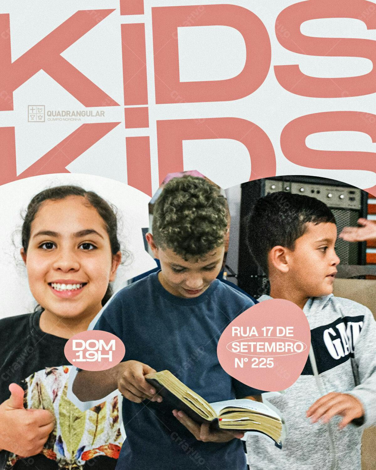 Flyer para Encontro Infantil na Igreja PSD Editável