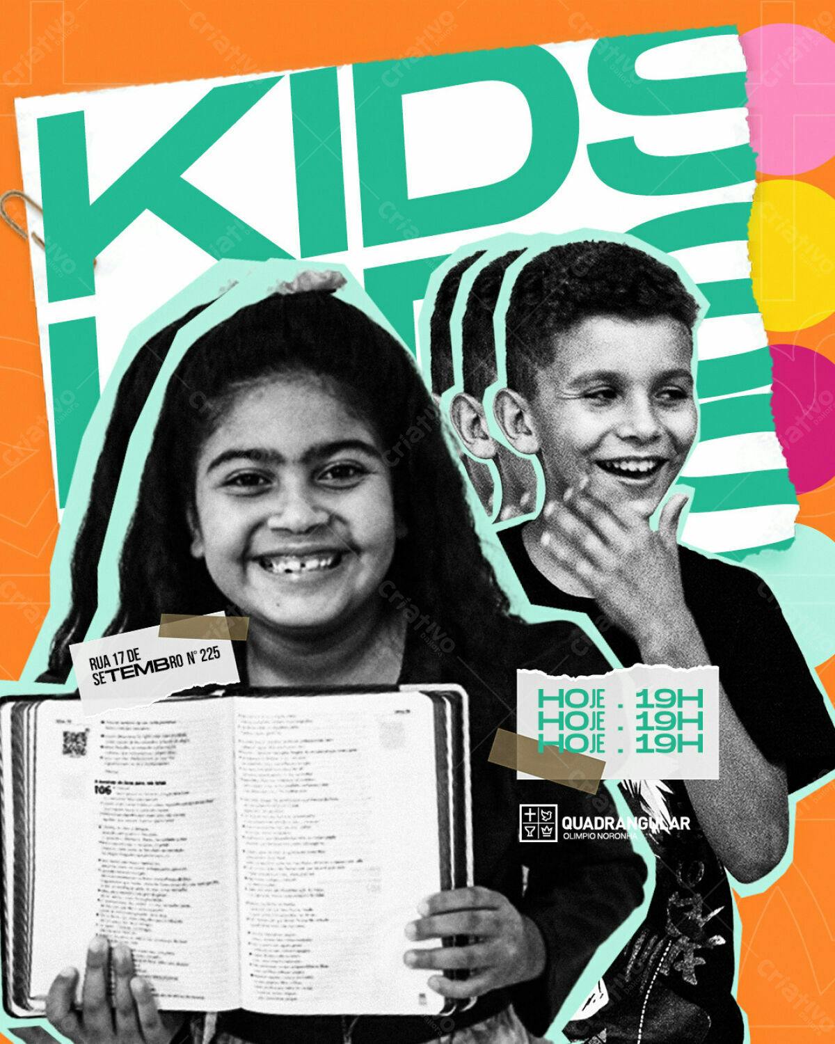 Flyer para Evento Infantil na Igreja PSD Editável