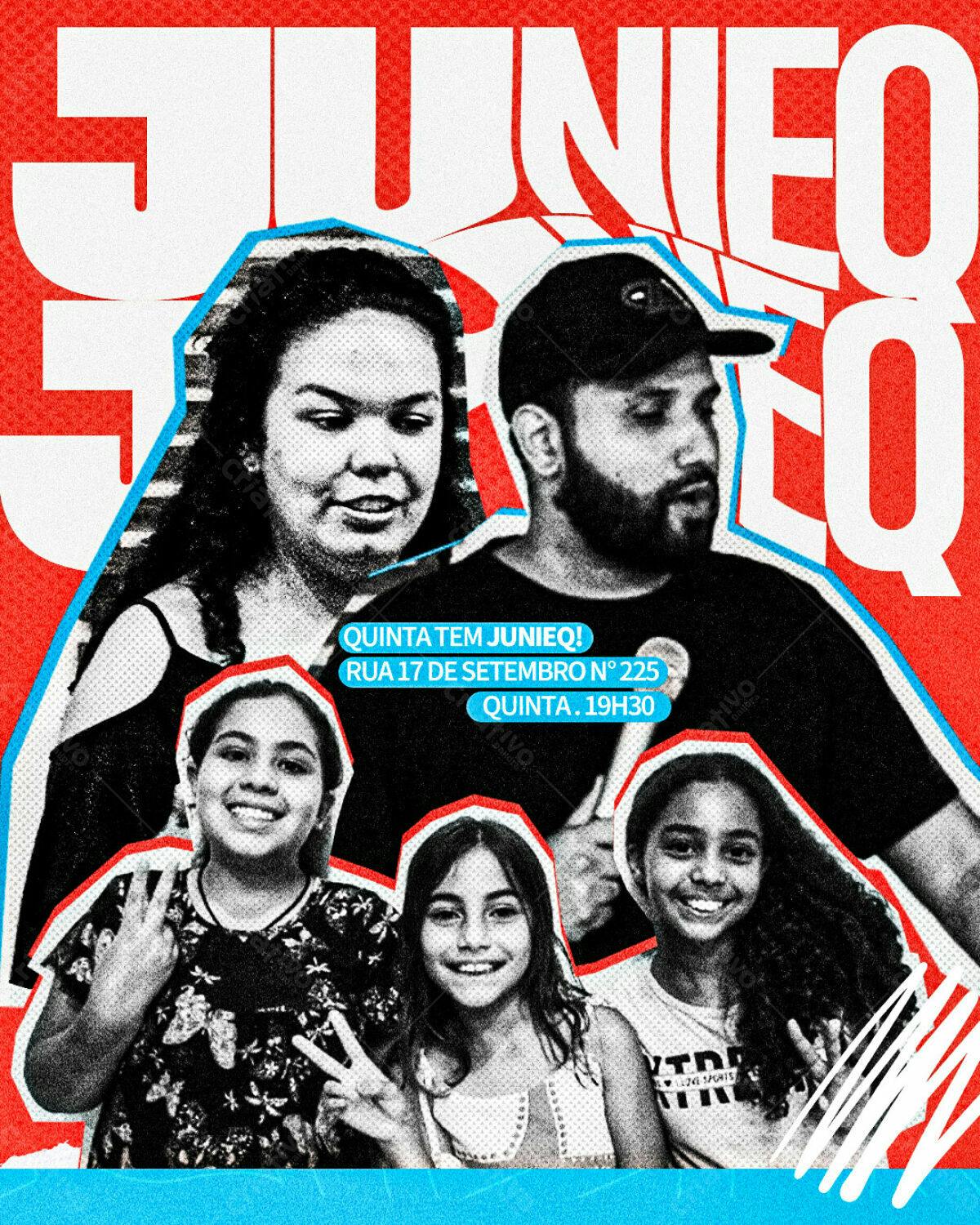 Flyer para Evento Quinta Tem Junieq! PSD Editável