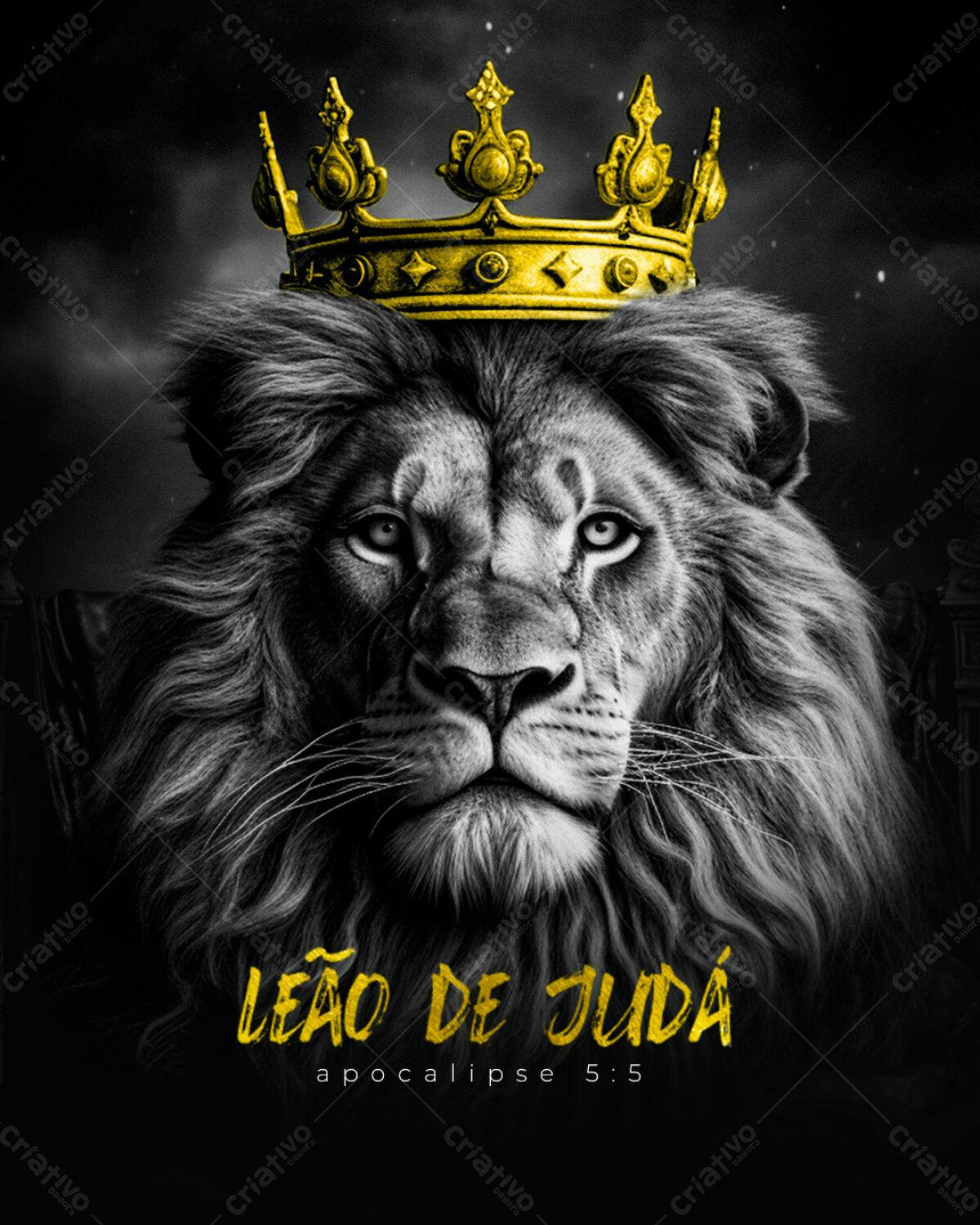 Imagem Religiosa Leão de Judá PSD Editável