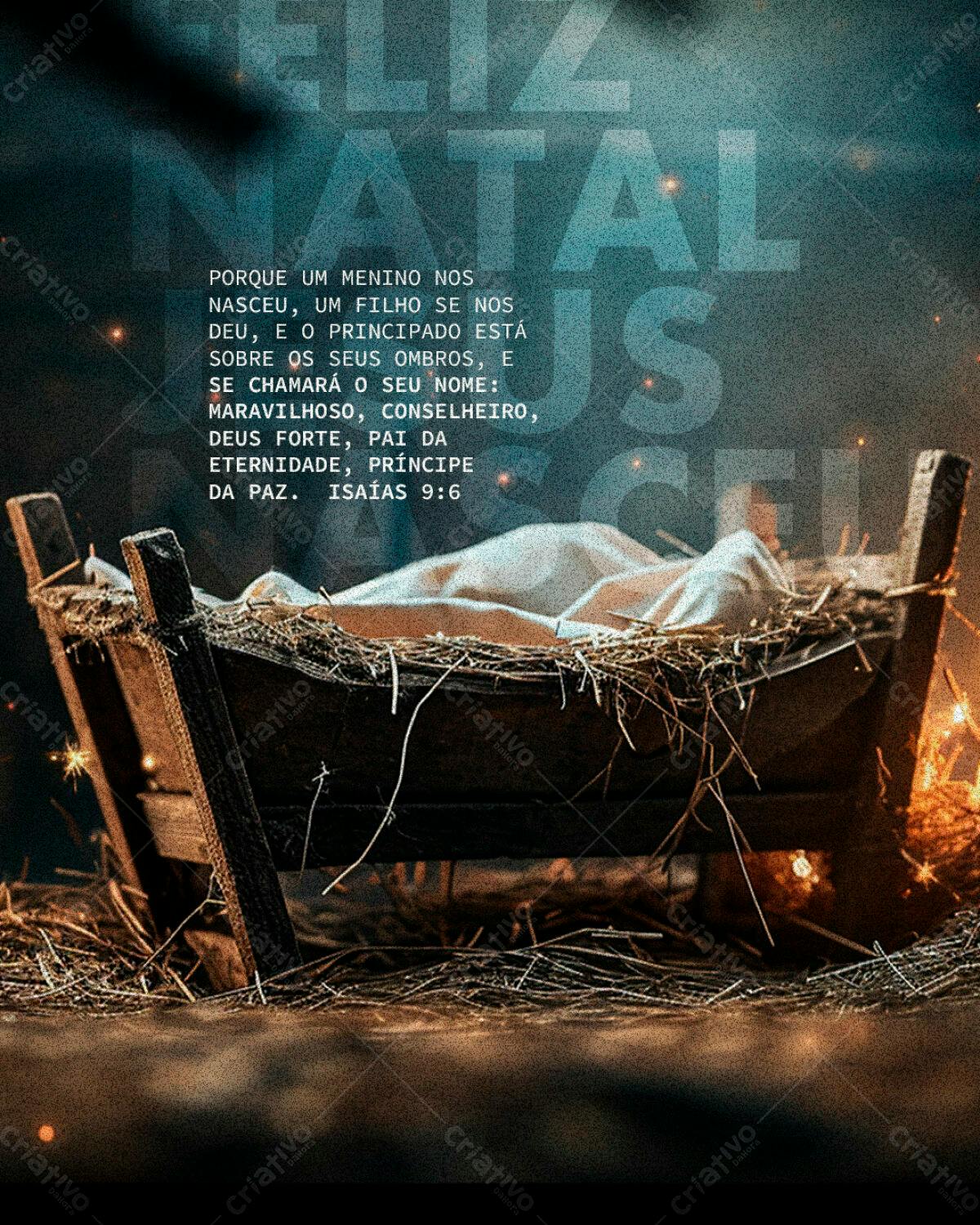 Post para Natal com Mensagem Bíblica PSD Editável