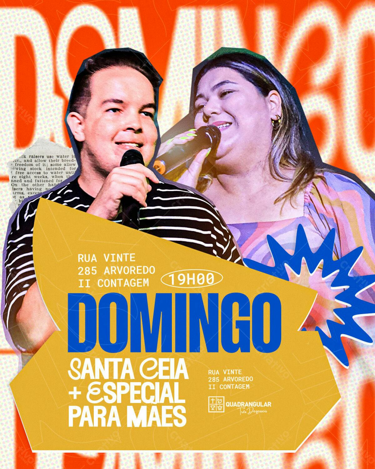 Flyer para Evento de Santa Ceia e Dia das Mães PSD Editável