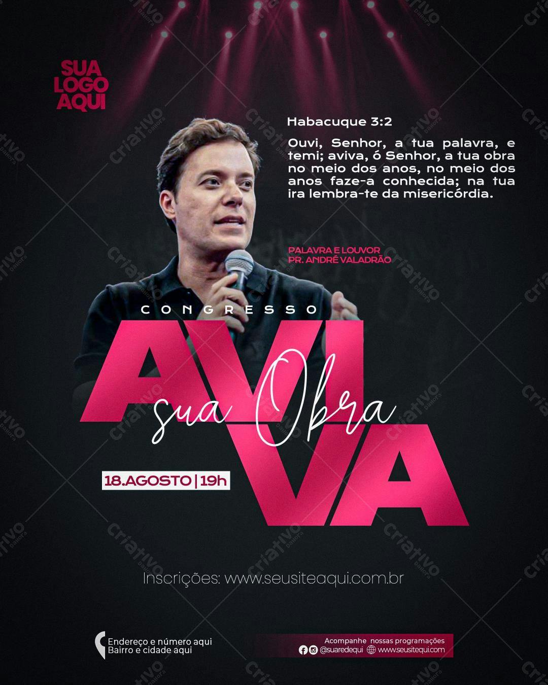 Flyer para Congresso Avivamento da Obra PSD Editável