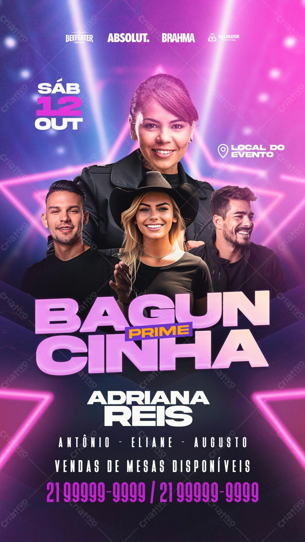 Flyer para Festa Bagunça Prime PSD Editável