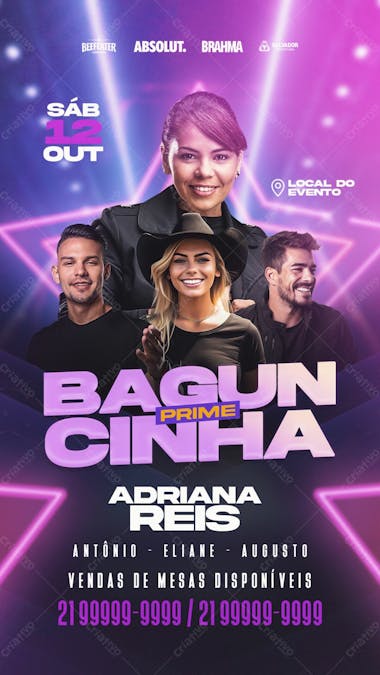 Flyer evento baguncinha prime story