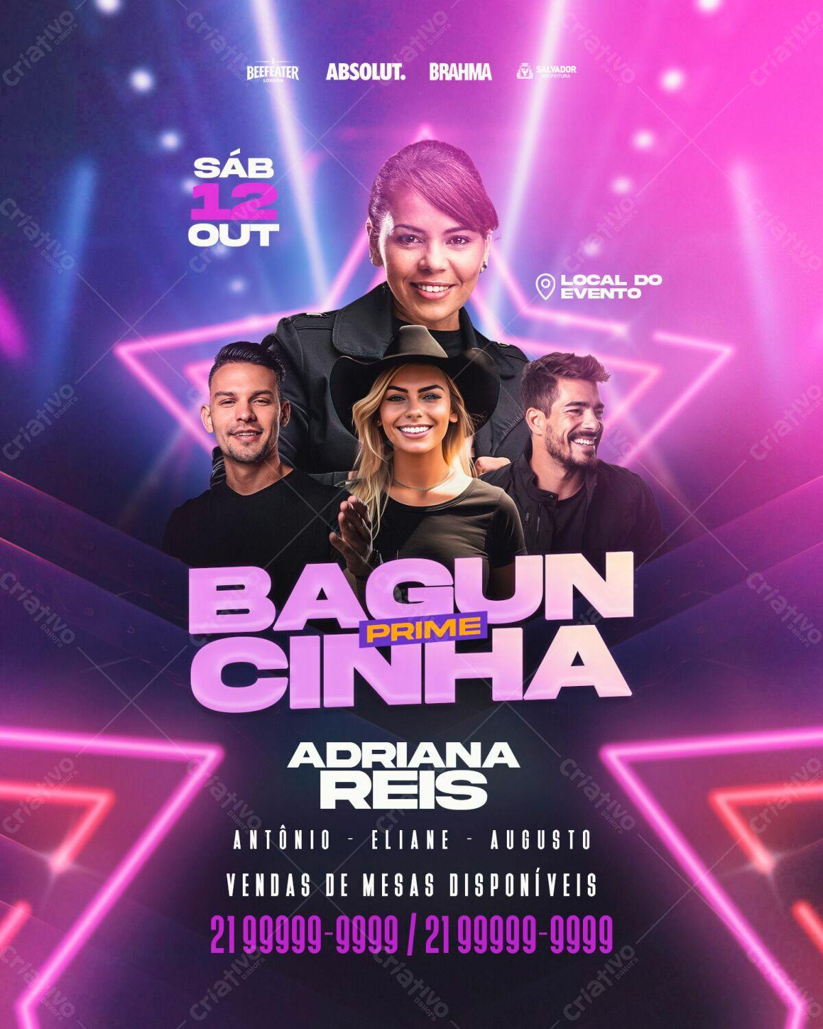 Flyer para Festa Baguncinha Prime PSD Editável