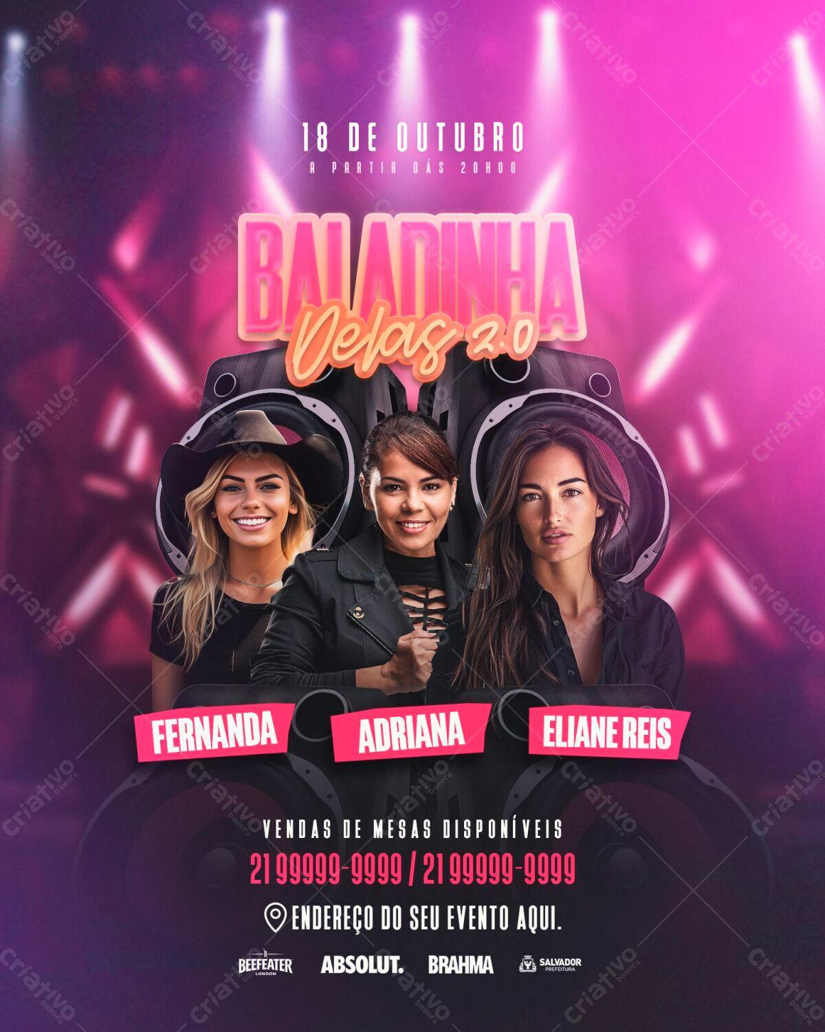 Flyer para Festa Baile da Mulher PSD Editável
