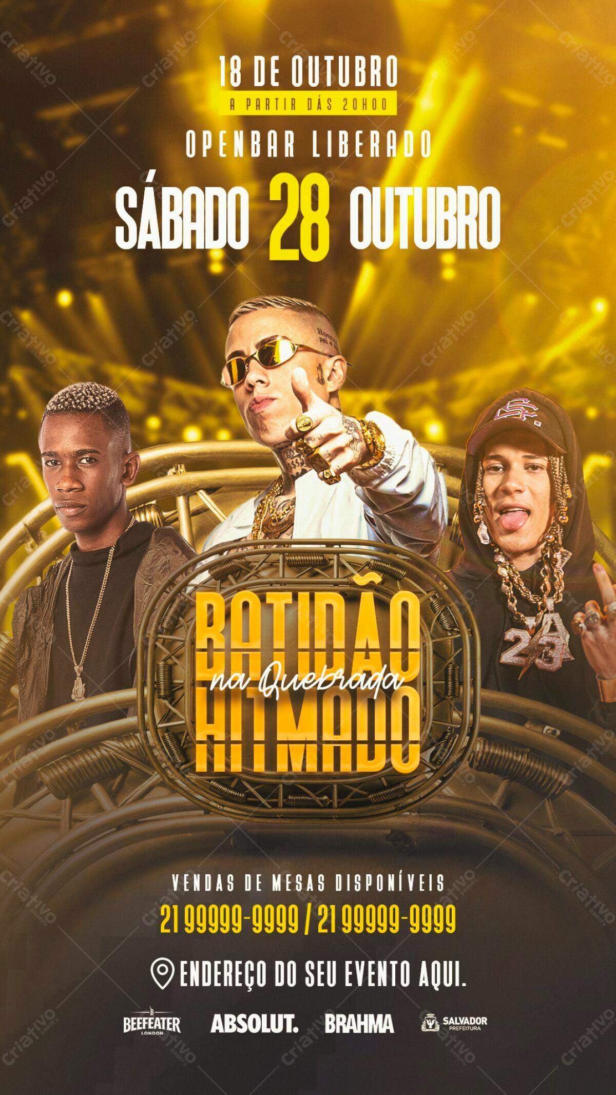 Flyer Botidão na Quebrada PSD Editável