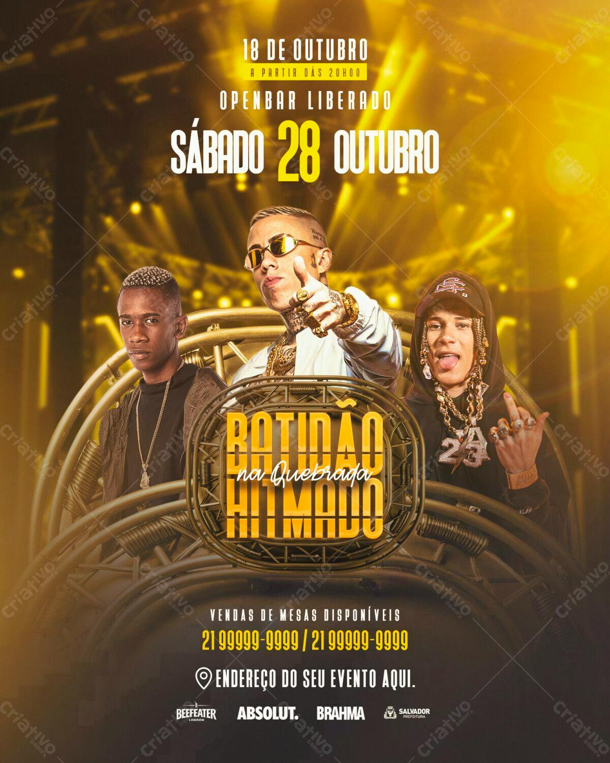 Flyer para Festa de Música Sertaneja PSD Editável
