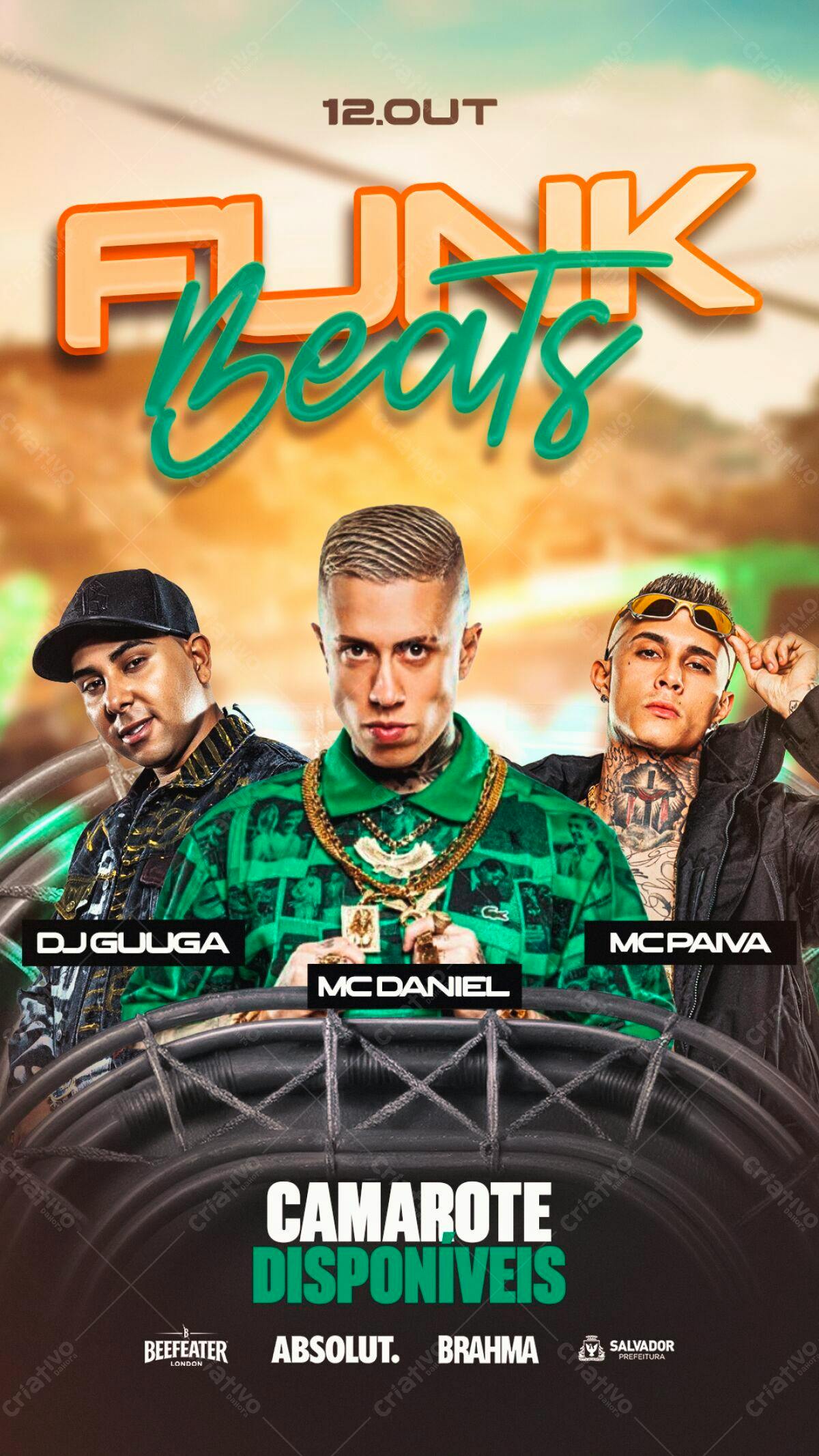 Flyer Festa Funk Beats PSD Editável