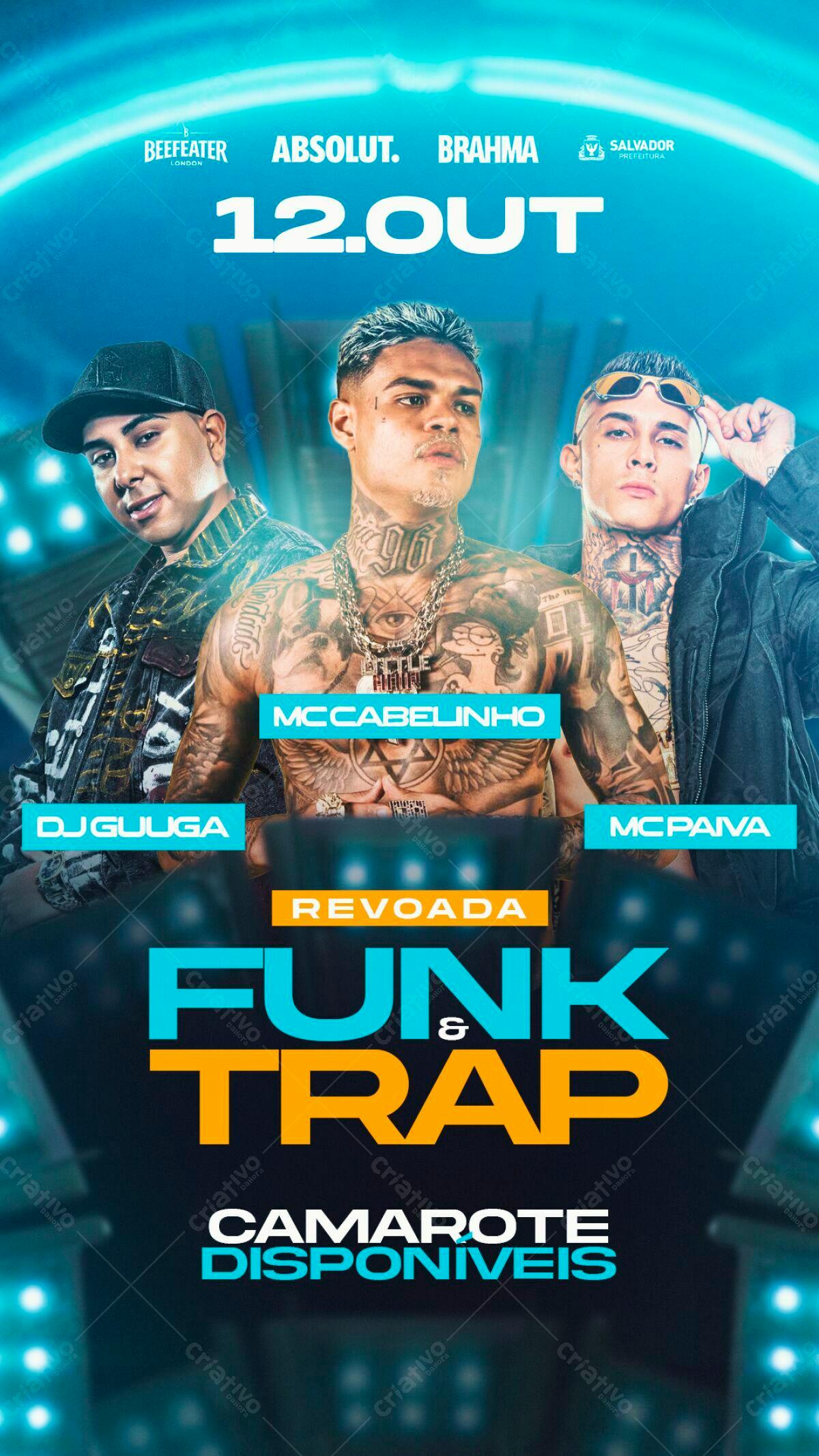 Flyer para Festa Funk e Trap PSD Editável