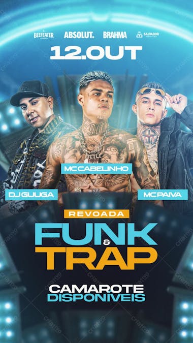 Flyer evento revoada funk & trap story