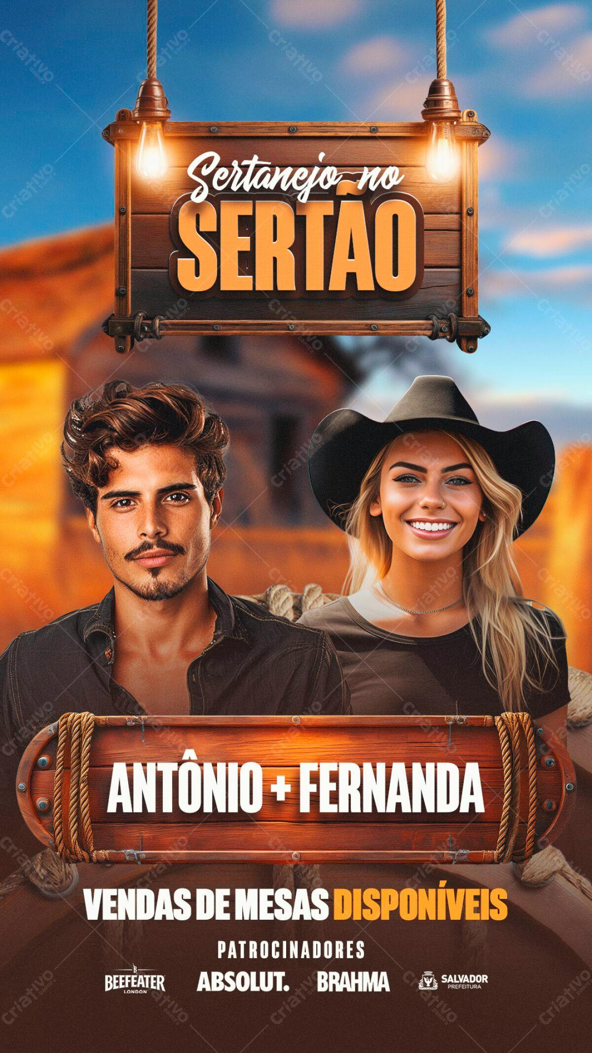 Flyer Sertanejo no Sertão PSD Editável