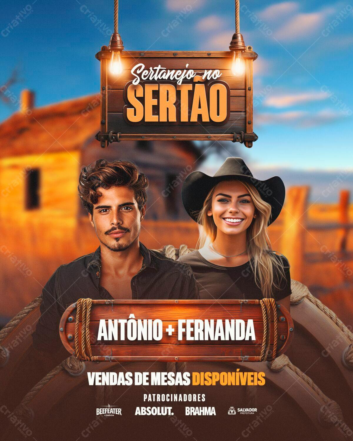 Flyer Sertanejo no Sertão PSD Editável