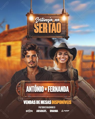 Flyer evento sertanejo no sertao