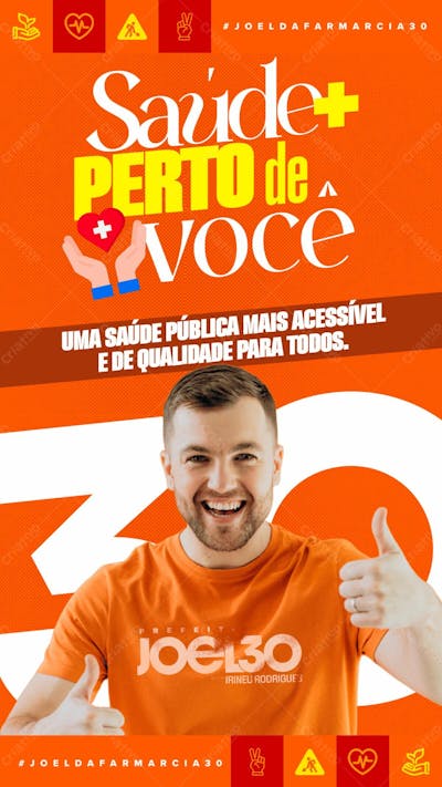 Flyer Político Saúde Prefeito Vereador Stories Psd Editável