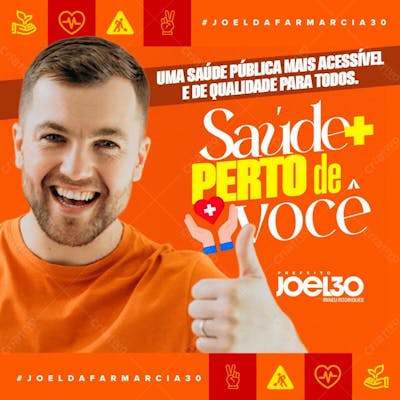 Flyer Político Saúde Prefeito Vereador Feed Psd Editável