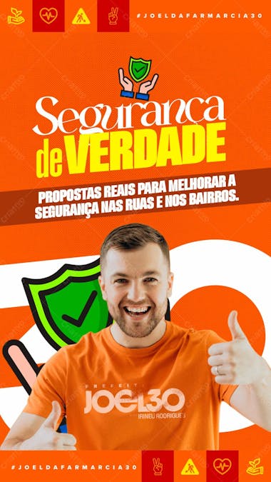 Flyer político segurança prefeito vereador stories psd editável