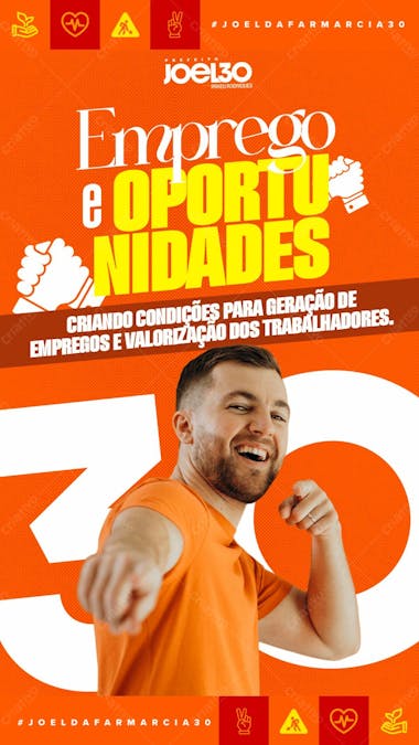 Flyer político emprego prefeito vereador stories psd editável