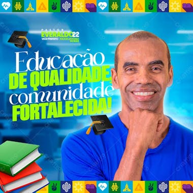 Flyer político educação prefeito vereador feed psd editável