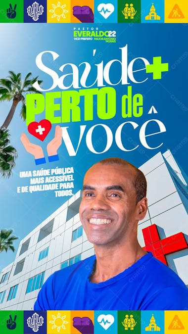 Flyer político saúde prefeito vereador stories psd editável