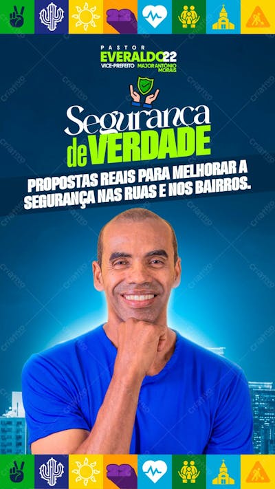 Flyer Político Segurança Prefeito Vereador Stories Psd Editável
