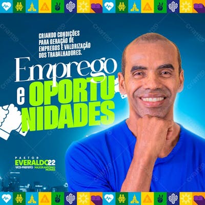 Flyer Político Emprego Prefeito Vereador Feed Psd Editável