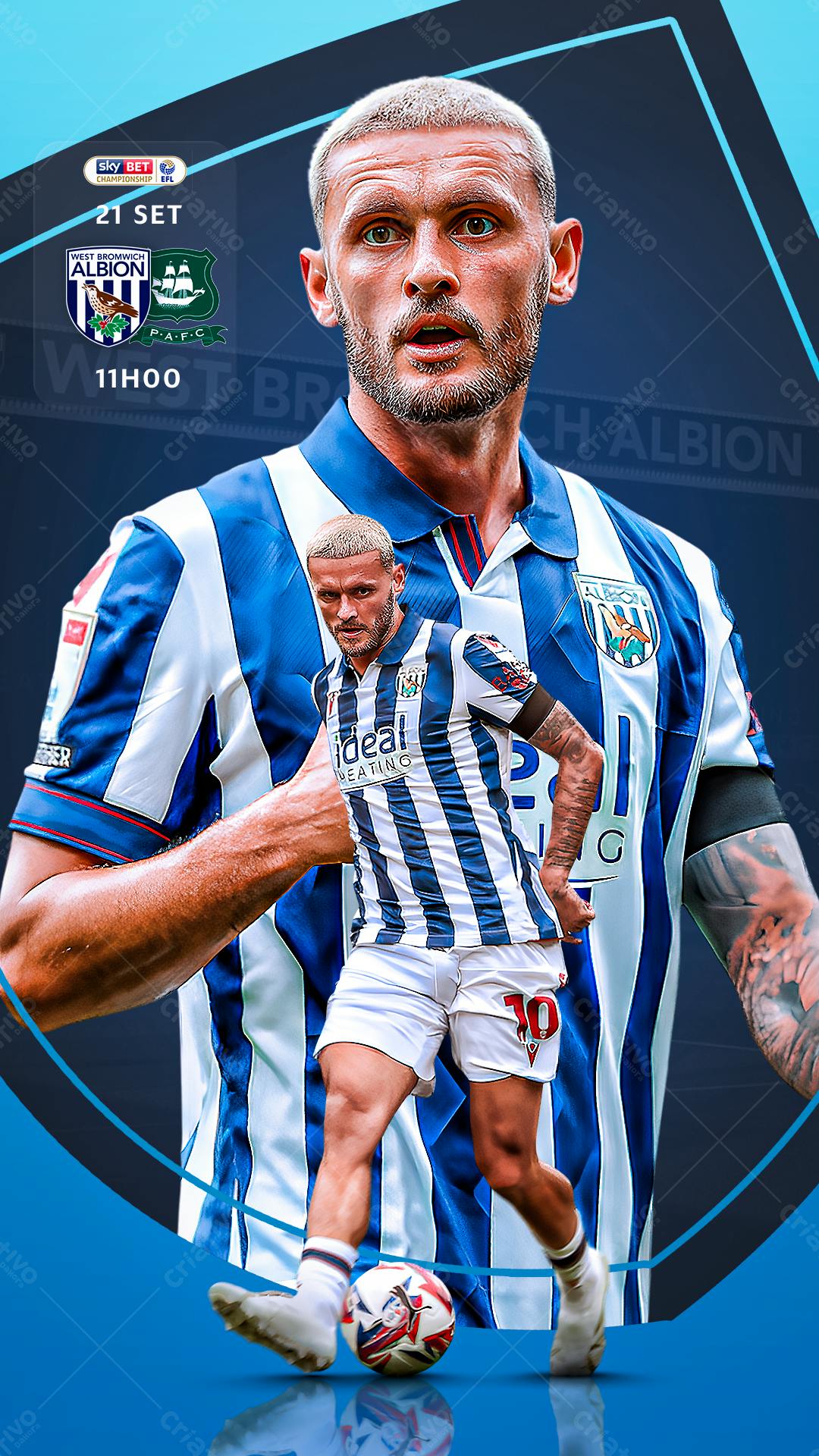 Poster Jogador Futebol West Bromwich Albion PSD Editável
