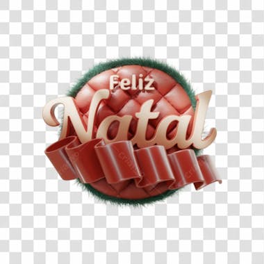 Selo 3d render feliz de natal elemento 3d psd png 4k